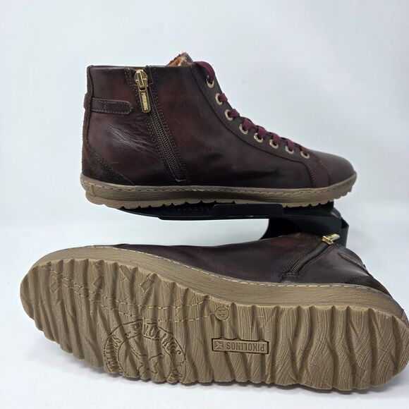 New Pikolinos Lagos Bootie Sneakers Lace Zip Brown Leather EU 41 US 10.5-11 - Picture 3 of 3